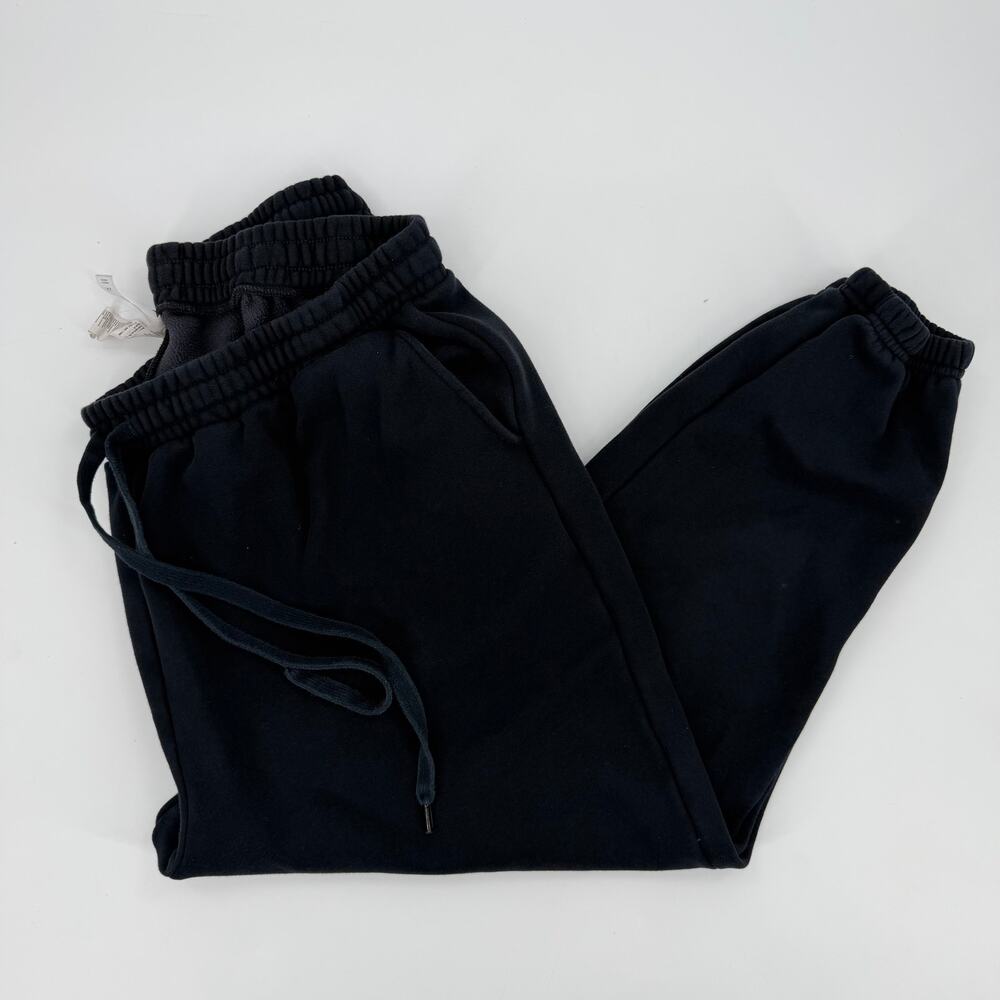 Fabletics Men's 2X Black Fleece Jogger Sweatpants Drawstring Tapered Athletic